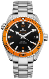 Omega Seamaster Planet Ocean 600M 37.5-232.30.42.21.01.002 (Stainless Steel Bracelet, Black Arabic/Index Dial, Rotating Orange Ceramic Bezel) (Omega 232.30.42.21.01.002)