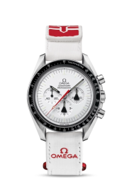 Omega Speedmaster Moonwatch 42-311.32.42.30.04.001 (White Leather Strap, Matte-white Index Dial, Black Tachymeter Bezel) (Omega 311.32.42.30.04.001)