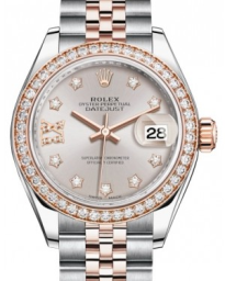 Rolex Lady-Datejust 28-279381RBR (Everose Rolesor Jubilee Bracelet, Gold Diamond IX-set Sundust Dial, Diamond Bezel) (m279381rbr-0019)