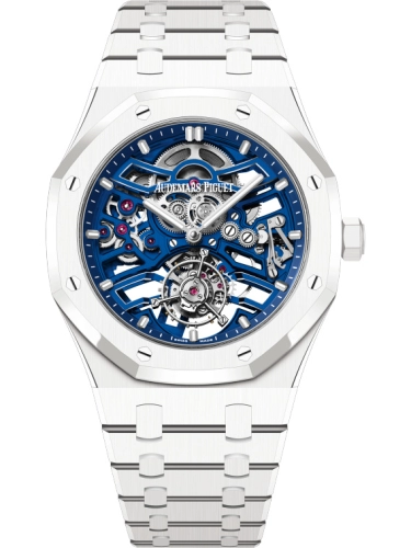 Audemars Piguet Royal Oak 41-26735CB.OO.1225CB.99 (White Ceramic Bracelet, Blue-toned Openworked Index Dial, White Ceramic Smooth Bezel)