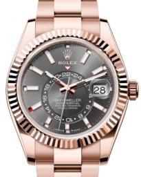 Rolex Sky-Dweller 42-336935 (Everose Gold Oyster Bracelet, Slate Index Dial, Fluted Ring Command Bezel) (m336935-0004)