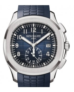 Patek Philippe Aquanaut 42.2-5968G-001 (Tropical Midnight-blue Rubber Strap, Blue-embossed Black-gradient Arabic Dial, White Gold Smooth Bezel)