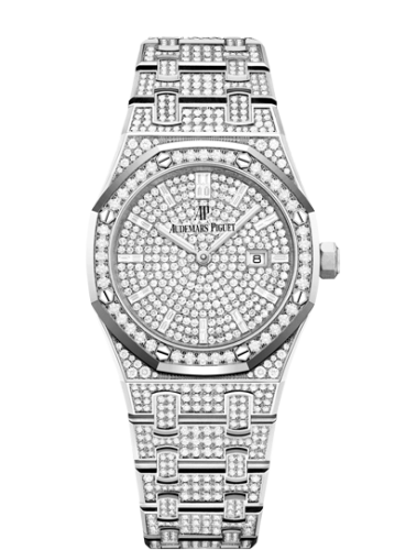 Audemars Piguet Royal Oak 33-67652BC.ZZ.1265BC.01 (Diamond-set White Gold Bracelet, Brilliant-cut Diamond-paved Baguette-cut Diamond-set Index Dial, Brilliant-cut Diamond-set Bezel)