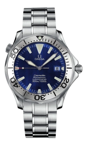 Omega Seamaster Diver 300M 41-2256.80.00 (Stainless Steel Bracelet, Wave-embossed Blue Index Dial, Rotating Stainless Steel Bezel)