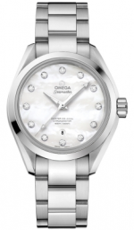 Omega Seamaster Aqua Terra 150M 34-231.10.34.20.55.002 (Stainless Steel Bracelet, White MOP Diamond Index Dial, Stainless Steel Bezel) (Omega 231.10.34.20.55.002)