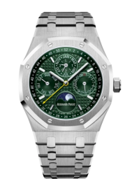 Audemars Piguet Royal Oak 41-26606ST.OO.1220ST.01 (Stainless Steel Bracelet, Grande Tapisserie Green Index Dial, Stainless Steel Smooth Bezel) (26606ST.OO.1220ST.01)