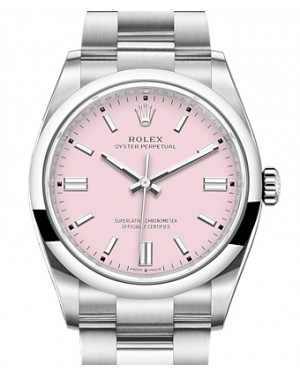 Rolex Oyster Perpetual 36-126000 (Oystersteel Oyster Bracelet, Candy-pink Index Dial, Domed Bezel)
