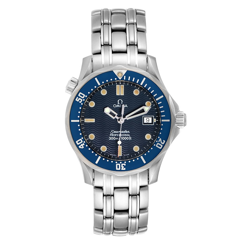 Omega Seamaster Diver 300M 36.25-2561.80.00 (Stainless Steel Bracelet, Wave-embossed Blue Dot Index Dial, Rotating Blue Ceramic Bezel)