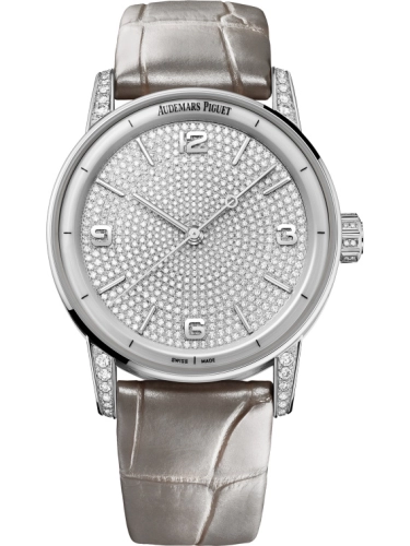Audemars Piguet Code 11.59 41-15210BC.ZZ.D128CR.01 (Pearly-grey Alligator Leather Strap, Brilliant-cut Diamond-paved Arabic/Index Dial, White Gold Smooth Bezel)