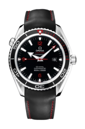 Omega Seamaster Planet Ocean 600M 45.5-222.32.46.20.01.001 (Black Leather Strap, Black Arabic/Index Dial, Rotating Black Ceramic Bezel) (Omega 222.32.46.20.01.001)