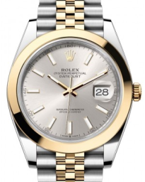 Rolex Datejust 41-126303 (Yellow Rolesor Jubilee Bracelet, Silver Index Dial, Smooth Bezel) (m126303-0002)