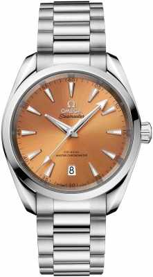 Omega Seamaster Aqua Terra 150M 38-220.10.38.20.12.001 (Stainless Steel Bracelet, Saffron Orange Sunburst Index Dial, Stainless Steel Bezel)