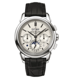 Patek Philippe Grand Complications 41-5270G (Shiny-black Alligator Leather Strap, Silver Index Dial, Smooth Bezel) (5270G-001)