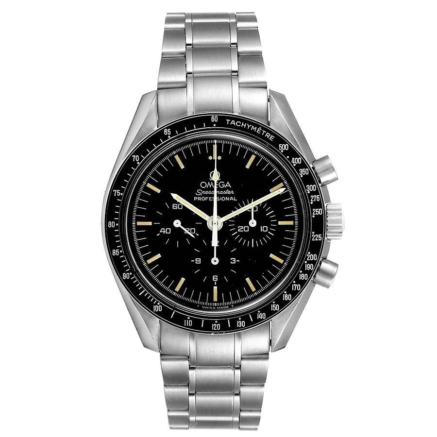 Omega Speedmaster Moonwatch 42-3590.50.00 (Stainless Steel Bracelet, Black Index Dial, Black Tachymeter Bezel)