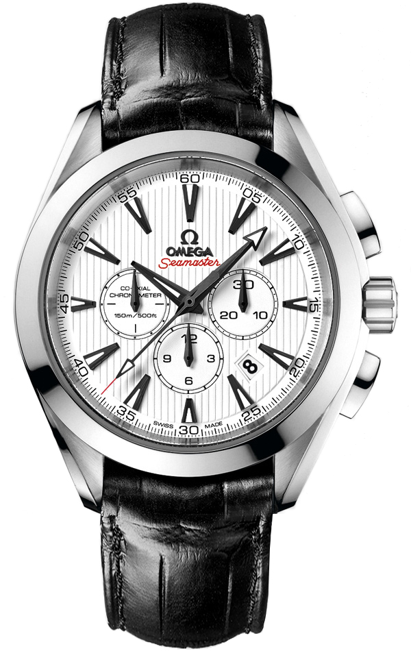 Omega Seamaster Aqua Terra 150M 44-231.13.44.50.04.001 (Black Alligator Leather Strap, Vertical-teak Silver-toned Index Dial, Stainless Steel Bezel)