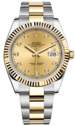 Rolex Datejust 41-126333 (Yellow Rolesor Oyster Bracelet, Gold Diamond-set Champagne Dial, Fluted Bezel) (m126333-0011)