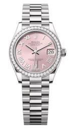 Rolex Datejust 31-278289RBR (White Gold President Bracelet, VI Diamond-set Pink Dial, Diamond Bezel)