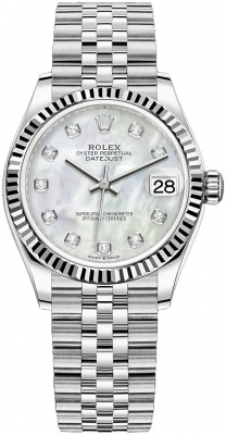 Rolex Datejust 31-278274 (Oystersteel Jubilee Bracelet, Gold Diamond-set White MOP Dial, Fluted Bezel)