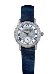 Audemars Piguet Jules Audemars 28-77229BC.ZZ.A025MR.01 (Blue Silk Strap, Centered Diamond-set White MOP Roman Dial, Brilliant-cut Diamond-set Bezel) (77229BC.ZZ.A025MR.01)