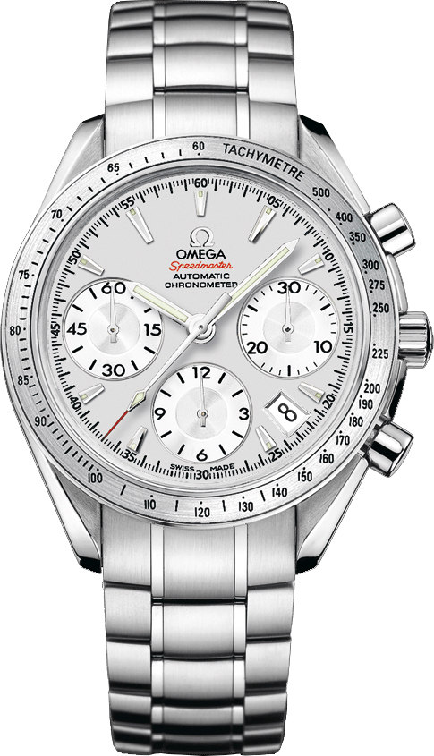 Omega Speedmaster Non-Moonwatch 40-323.10.40.40.02.001 (Stainless Steel Bracelet, Silver-toned Index Dial, Stainless Steel Tachymeter Bezel)