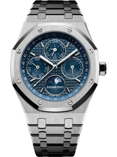 Audemars Piguet Royal Oak 41-26574ST.OO.1220ST.02 (Stainless Steel Bracelet, Grande Tapisserie Blue Index Dial, Stainless Steel Smooth Bezel)