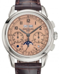 Patek Philippe Grand Complications 41-5270P (Chestnut-brown Alligator Leather Strap, Salmon-golden Opaline Tachymeter/Arabic Dial, Smooth Bezel) (5270P-001)