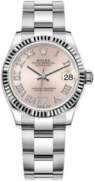 Rolex Datejust 31-278274 (Oystersteel Oyster Bracelet, VI Diamond-set Pink Dial, Fluted Bezel) (m278274-0023)