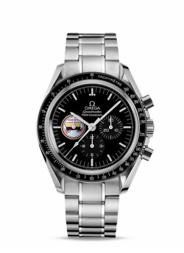 Omega Speedmaster Moonwatch 42-3597.03.00 (Stainless Steel Bracelet, Black Index Dial, Black Tachymeter Bezel)