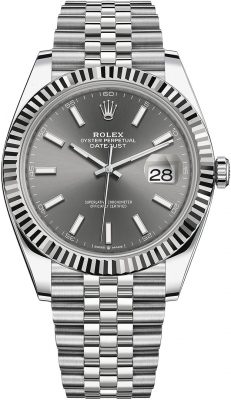 Rolex Datejust 41-126334 (Oystersteel Jubilee Bracelet, Slate Index Dial, Fluted Bezel)