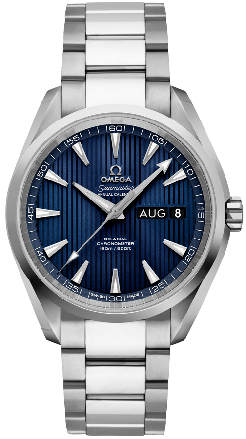 Omega Seamaster Aqua Terra 150M 38.5-231.10.39.22.03.001 (Stainless Steel Bracelet, Vertical-teak Blue Index Dial, Stainless Steel Bezel)