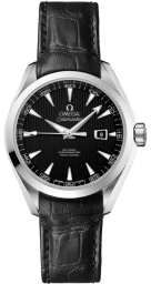 Omega Seamaster Aqua Terra 150M 34-231.13.34.20.01.001 (Black Alligator Leather Strap, Vertical-teak Sun-brushed Black Index Dial, Stainless Steel Bezel) (Omega 231.13.34.20.01.001)