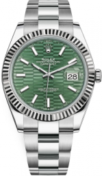 Rolex Datejust 41-126334 (Oystersteel Oyster Bracelet, Mint-green Fluted Index Dial, Fluted Bezel) (m126334-0029)