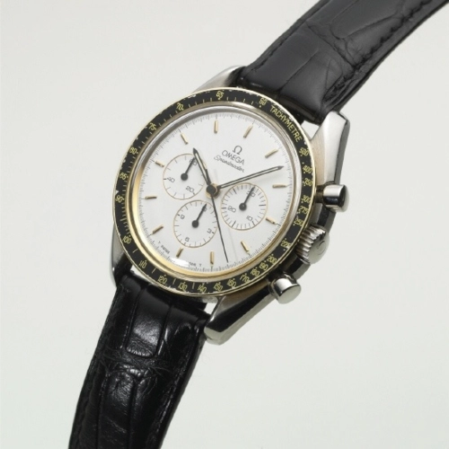 Omega Speedmaster Moonwatch 42-DD 145.0022 (Black Alligator Leather Strap, White Index Dial, Black Tachymeter Bezel)