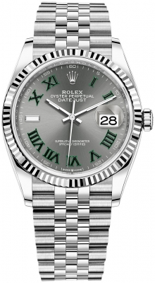 Rolex Datejust 36-126234 (Oystersteel Jubilee Bracelet, Slate Roman Dial, Fluted Bezel)