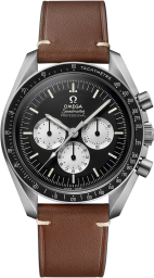 Omega Speedmaster Moonwatch 39.7-311.32.42.30.01.001 (Brown Leather Strap, Black Index Dial, Black Tachymeter Bezel) (Omega 311.32.42.30.01.001)