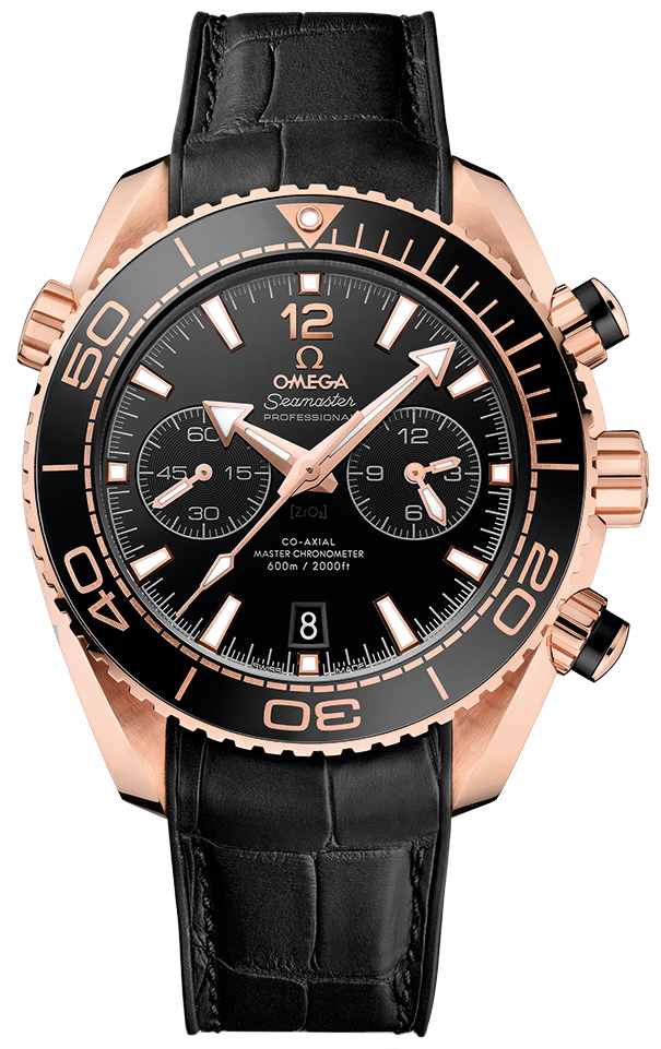 Omega Seamaster Planet Ocean 600M 45.5-215.63.46.51.01.001 (Black Alligator Leather Strap, Black Ceramic Arabic/Index Dial, Rotating Black Ceramic Bezel)