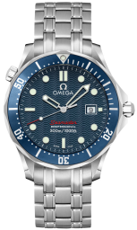 Omega Seamaster Diver 300M 41-2221.80.00 (Stainless Steel Bracelet, Wave-embossed Blue Dot Index Dial, Rotating Blue Ceramic Bezel) (Omega 2221.80.00)