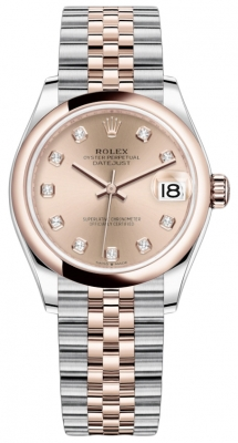 Rolex Datejust 31-278241 (Everose Rolesor Jubilee Bracelet, Gold Diamond-set Rosé Dial, Domed Bezel)