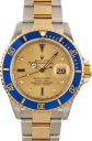 Rolex Submariner 40-16613 (Yellow Rolesor Oyster Bracelet, Champagne Serti Diver Dial, Blue Aluminum Bezel)