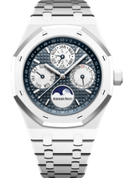 Audemars Piguet Royal Oak 41-26579CB.OO.1225CB.01 (White Ceramic Bracelet, Grande Tapisserie Blue Index Dial, White Ceramic Smooth Bezel) (26579CB.OO.1225CB.01)