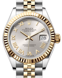 Rolex Lady-Datejust 28-279173 (Yellow Rolesor Jubilee Bracelet, Silver Roman Dial, Fluted Bezel) (m279173-0005)