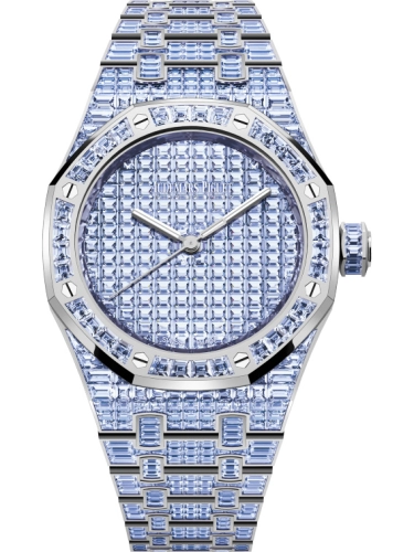 Audemars Piguet Royal Oak 37-15554BC.TF.1274BC.01 (Baguette-cut Tanzanite-set White Gold Bracelet, Baguette-cut Tanzanite-paved Dial, Baguette-cut Tanzanite-set Bezel)