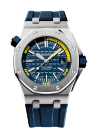 Audemars Piguet Royal Oak Offshore 42-15710ST.OO.A027CA.01 (Dark-blue Rubber Strap, Méga Tapisserie Dark-blue Index Dial, Stainless Steel Smooth Bezel) (15710ST.OO.A027CA.01)