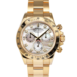 Rolex Daytona 116528 (Yellow Gold Oyster Bracelet, White MOP Diamond Dial, MOP Subdials)