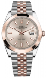 Rolex Datejust 41-126301 (Everose Rolesor Jubilee Bracelet, Sundust Index Dial, Smooth Bezel) (m126301-0010)