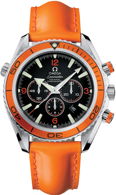 Omega Seamaster Planet Ocean 600M 45.5-2918.50.83 (Orange Rubber Strap, Black Arabic/Index Dial, Rotating Orange Ceramic Bezel)