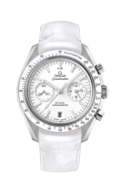 Omega Speedmaster Non-Moonwatch 44.25-311.33.44.51.04.001 (White Alligator Leather Strap, White Index Dial, White Tachymeter Bezel) (Omega 311.33.44.51.04.001)