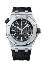 Audemars Piguet Royal Oak Offshore 42-15703ST.OO.A002CA.01 (Black Rubber Strap, Méga Tapisserie Black Index Dial, Stainless Steel Smooth Bezel) (15703ST.OO.A002CA.01)