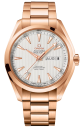 Omega Seamaster Aqua Terra 150M 43-231.50.43.22.02.002 (Red Gold Bracelet, Vertical-teak Silver-toned Index Dial, Red Gold Bezel) (Omega 231.50.43.22.02.002)