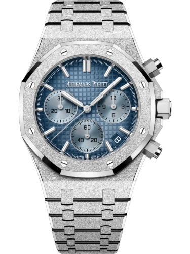 Audemars Piguet Royal Oak 41-26240BC.GG.1324BC.02 (Hammered White Gold Bracelet, Grande Tapisserie Smoked-blue Index Dial, Hammered White Gold Bezel)